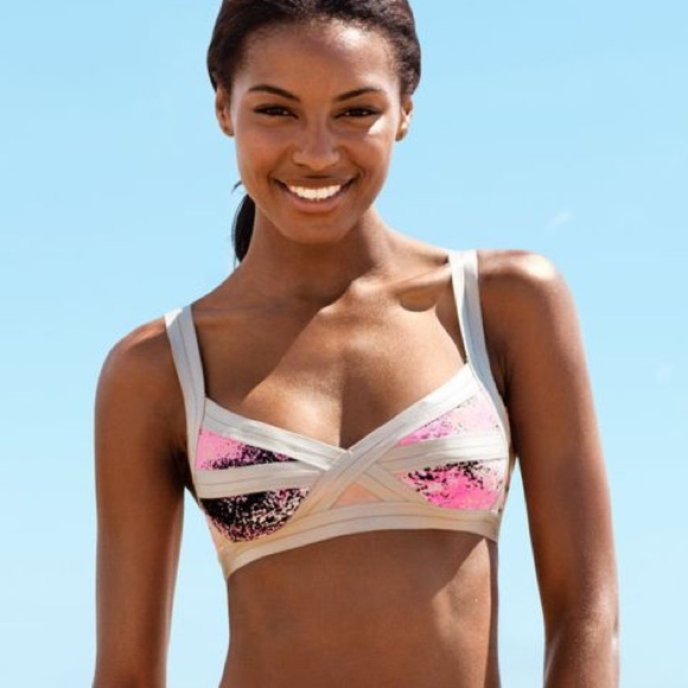 Strappy Bandage pastel splatter bikini top